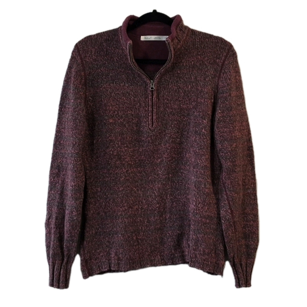 Woolrich 1/4 Zip Sweater Women's Med Fig Tight Knit Preppy Classic Cozy Outdoor